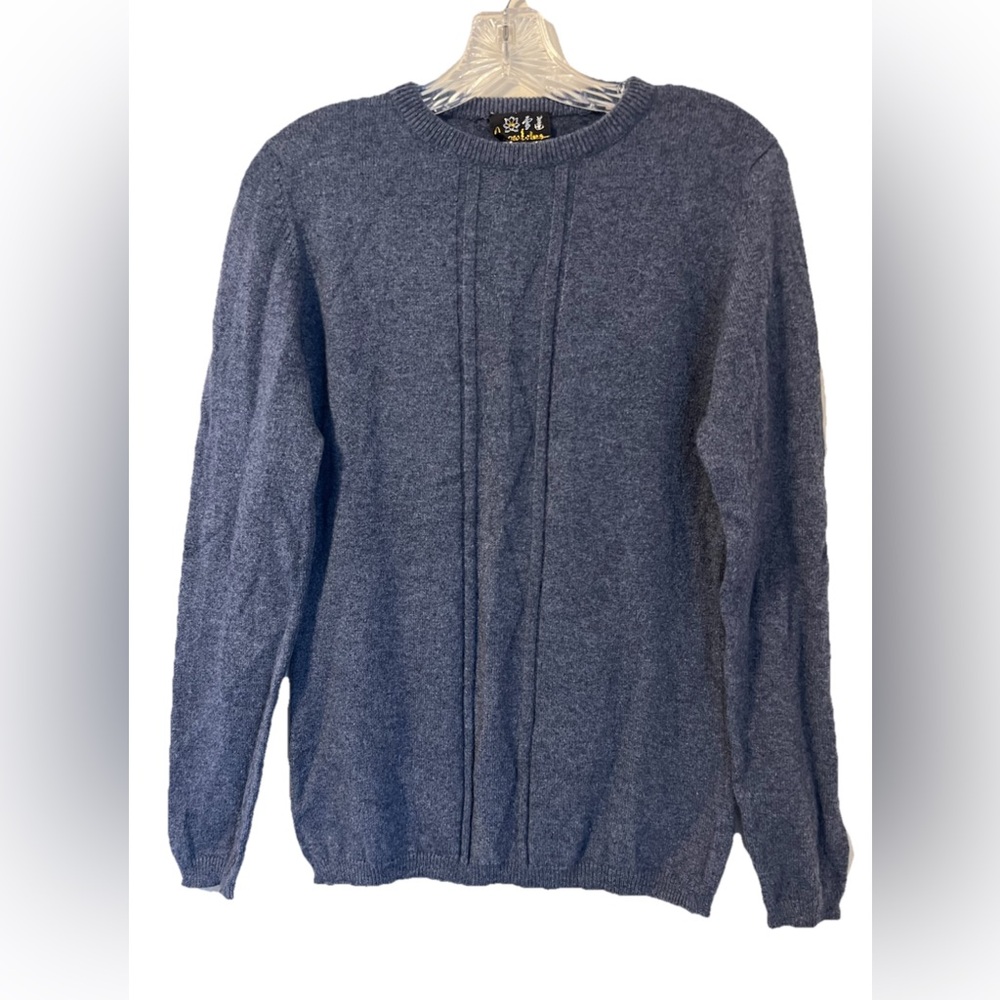 Snow Lotus Cashmere Pullover Sweater Women’s Petite L Gray Knit * Fixed Hole Vtg
